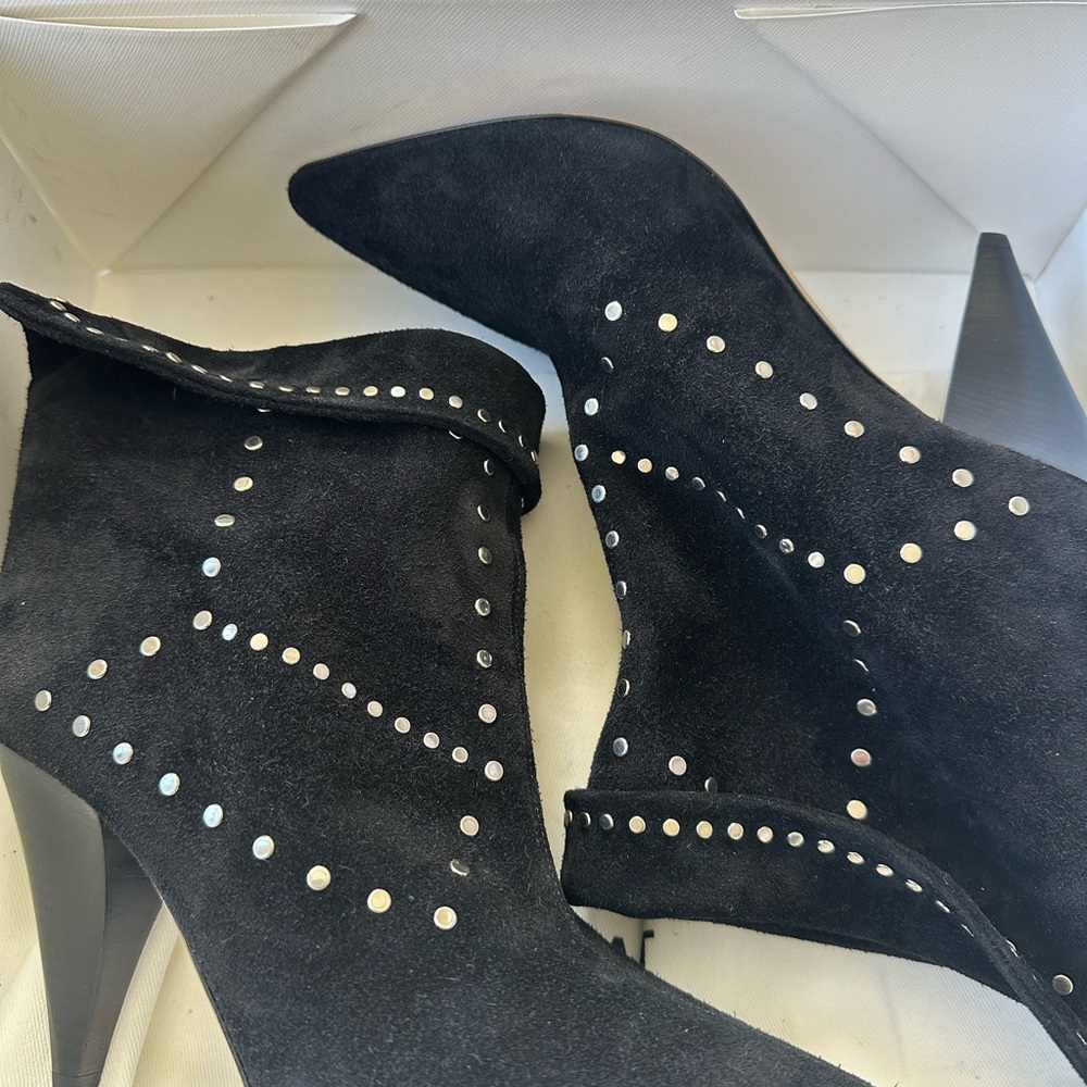 Isabel Marant Black Suede Studded Story Lisbo Ankle Boots, Size 39, NIB - Picture 3 of 14